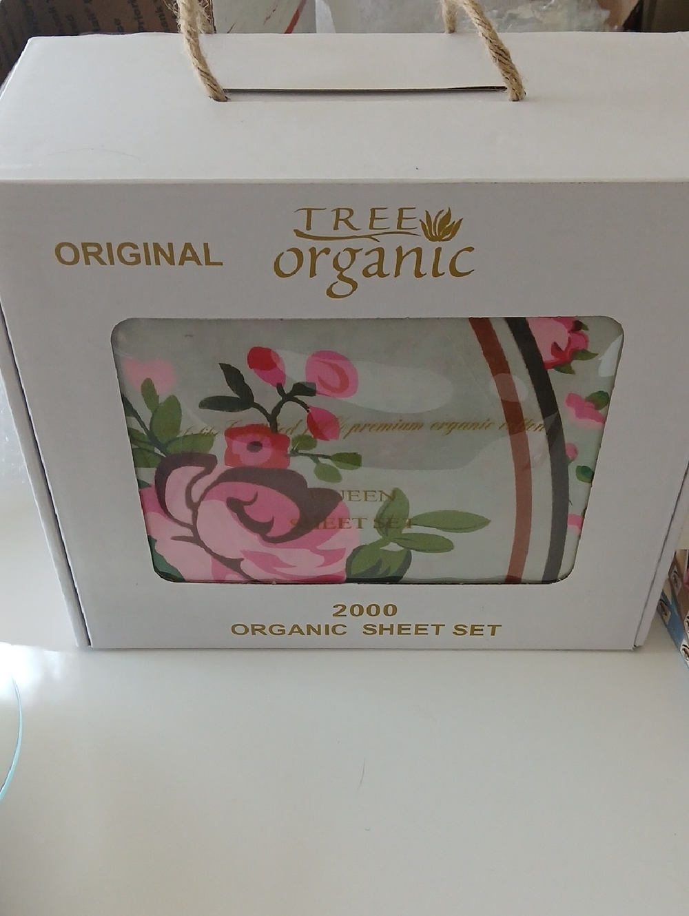 Pink Rose Floral Organic 2000 Cotton Sheet Set